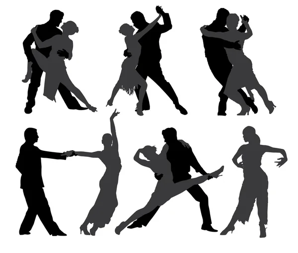 Bailarines de tango — Vector de stock