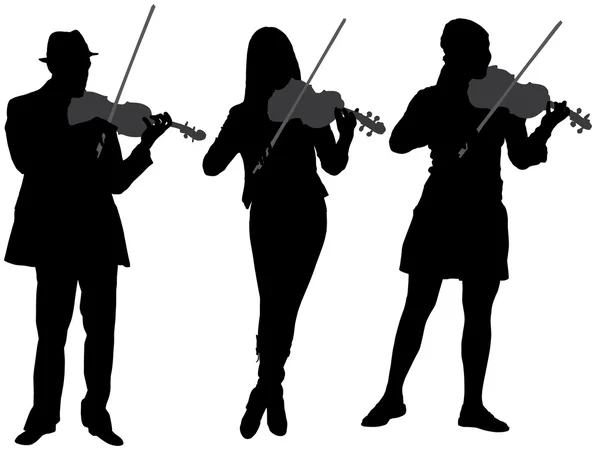 Silueta violinista — Archivo Imágenes Vectoriales
