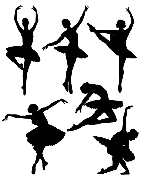 Ballerina silhouet — Stockvector