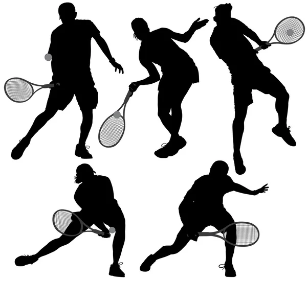 Tennis Player Silhouette — Stock Vector