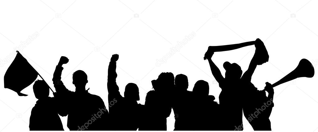 Fans Cheering Silhouette