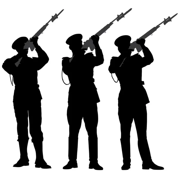 Silueta de guardia de honor — Vector de stock