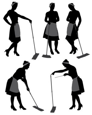 Charwoman Silhouette clipart