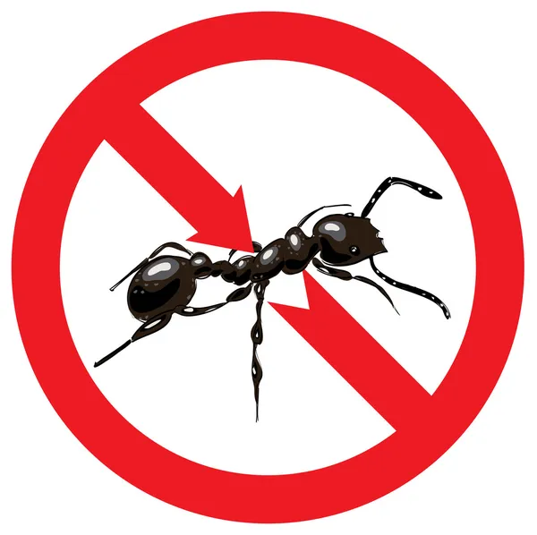 Ants banned. Sign prohibited. — Stock Vector