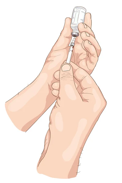 insülin çitin üzerinden bir ampul şırınga içinde.