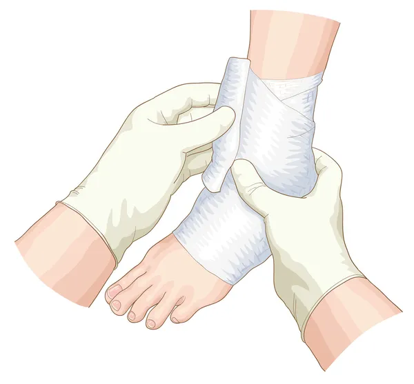 eklem üzerindeki bandaj.