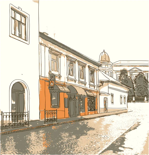 Street in the old town. — Stock Vector