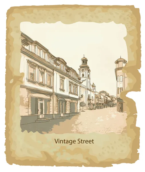 Street in the old town. — Stock Vector