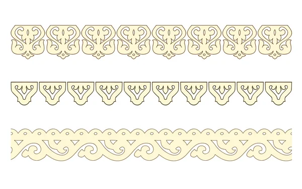 Set of wooden decorations — Stock Vector