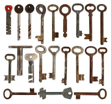 anahtar taşı--dan izole kapı. koleksiyonu.