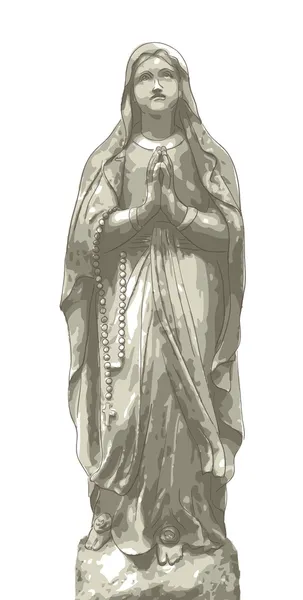 Estátua Maria com contas . — Vetor de Stock