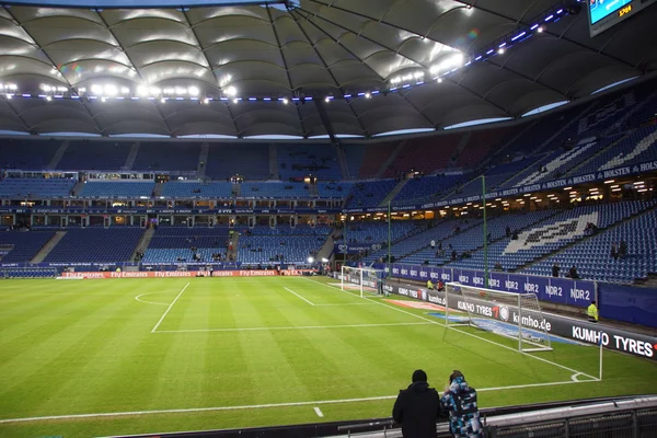 A Arena HSV durante o jogo Hamburgo vs. Frankfurt — Fotografia de Stock