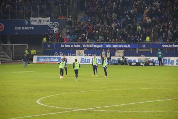 Hráč Hamburku sportovní klub hsv se zahřívání — Stock fotografie