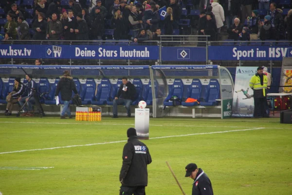 A Arena HSV durante o jogo Hamburgo vs. Frankfurt — Fotografia de Stock
