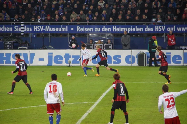 Piłka nożna gra hamburg vs. frankfurt — Zdjęcie stockowe