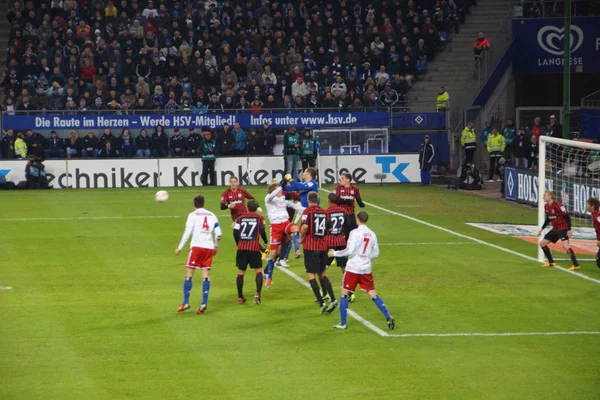 Das fußballspiel hamburg vs. frankfurt — Stockfoto