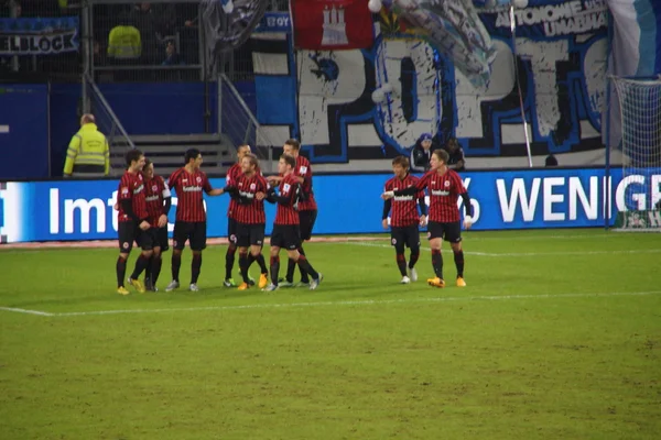 Le joueur du Francfort Football Club Eintracht célèbre — Photo