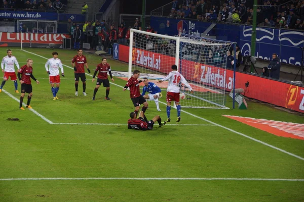 Das fußballspiel hamburg vs. frankfurt — Stockfoto