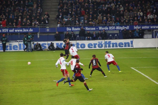 El partido de fútbol Hamburgo vs Frankfurt —  Fotos de Stock