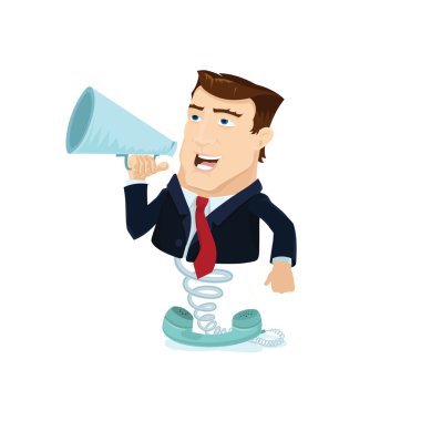 Business man popping out 4 clipart