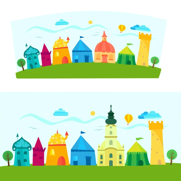 Illustration de livre de ville colorée — Image vectorielle