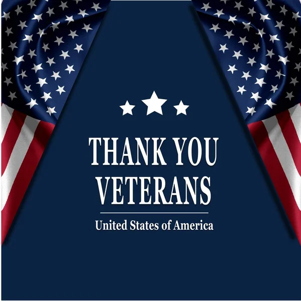 Feliz Día Los Veteranos Con Bandera Americana — Foto de Stock