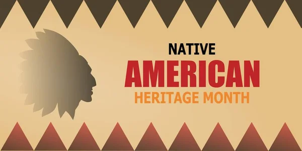 Native American Heritage Μήνα Νοέμβριο Αμερικανική Ινδική Κουλτούρα Ηπα — Διανυσματικό Αρχείο