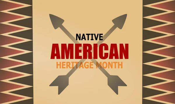 Mois Patrimoine Amérindien Novembre Culture Indienne Américaine États Unis — Image vectorielle