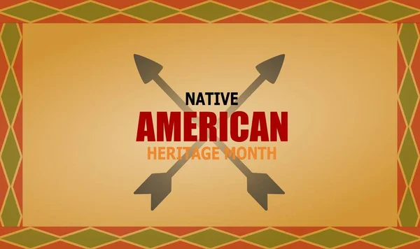 Mes Herencia Nativa Americana Noviembre Cultura India Americana Estados Unidos — Vector de stock