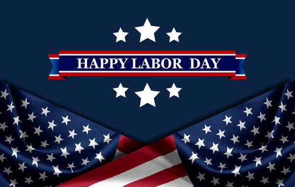 Happy Labor Day Bakgrund Med Usa Flagga — Stockfoto