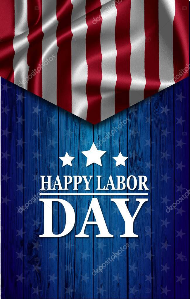 Happy Labor Day background with USA flag