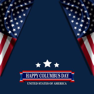 Columbus day with American flag