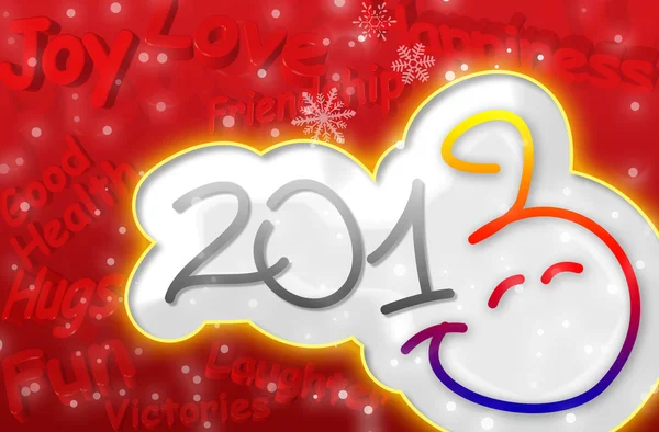 Los mejores deseos para el Año Nuevo SMILEY 2013 - Tarjeta de felicitación — Foto de Stock