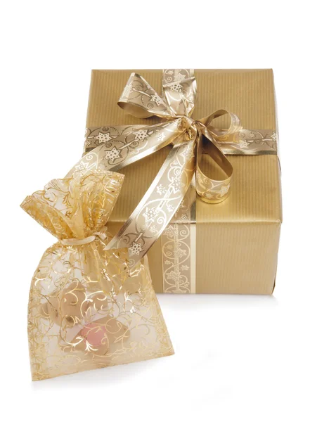 Two golden presents — Stockfoto