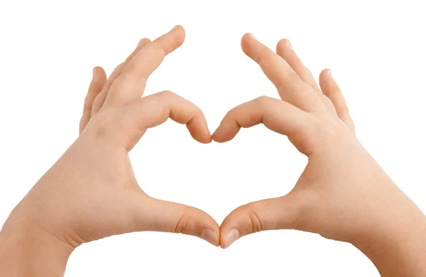 Kids hands showing heart shape — Stock Photo, Image