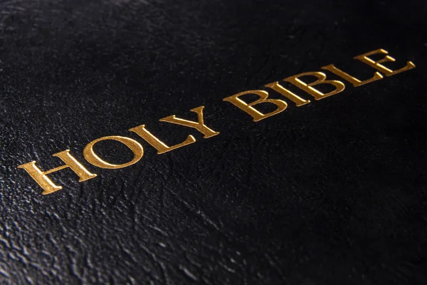 Black leather bible — Stock Photo, Image