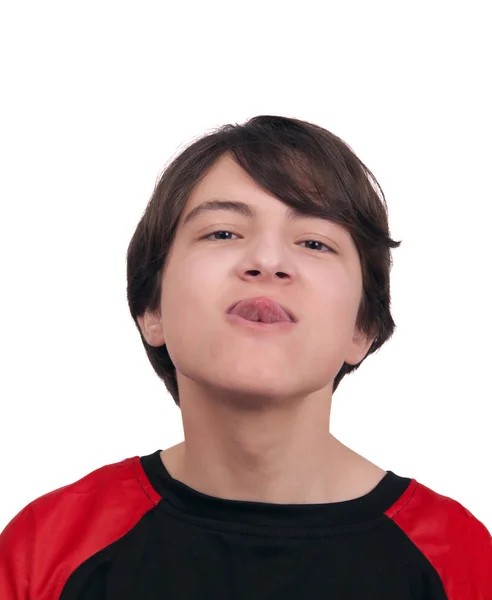 Portret van een tiener weergegeven: tong uit — Stockfoto
