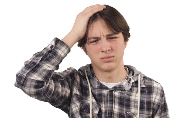 Tiener met een hoofdpijn — Stockfoto