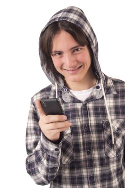 Mobil telefonda konuşurken genci