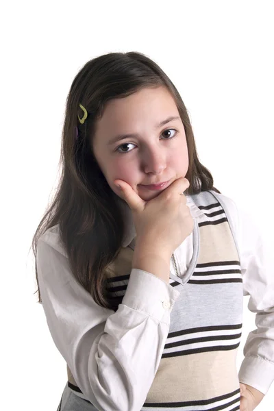 Teen girl pondering — Stock Photo, Image