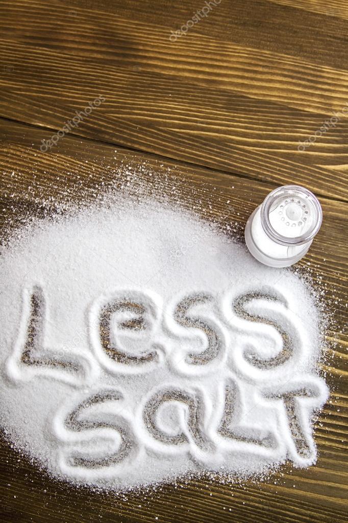 Less salt and medical concept