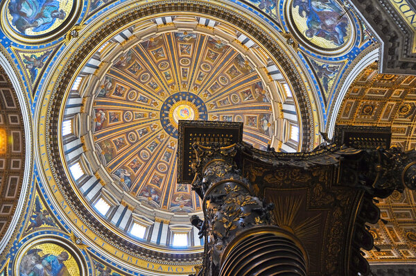 Interior of St. Peter's Basilica in Vatican.