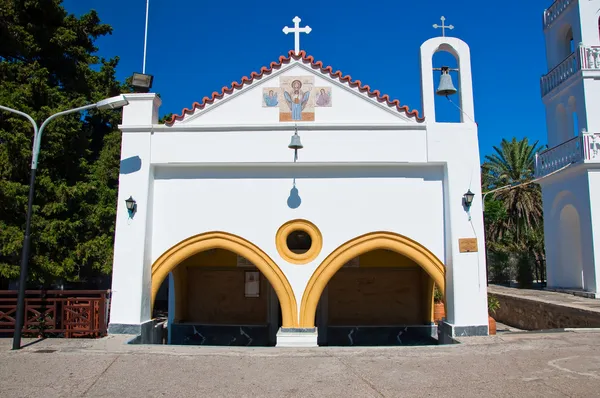 Tsambika klooster gelegen op Rhodos Eiland, Griekenland. — Stockfoto