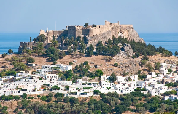Vista general de Lindos en la isla de Rodas, Grecia . —  Fotos de Stock