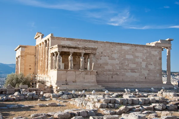 Erechtheion na Akropolu w Atenach w Grecji. — Zdjęcie stockowe