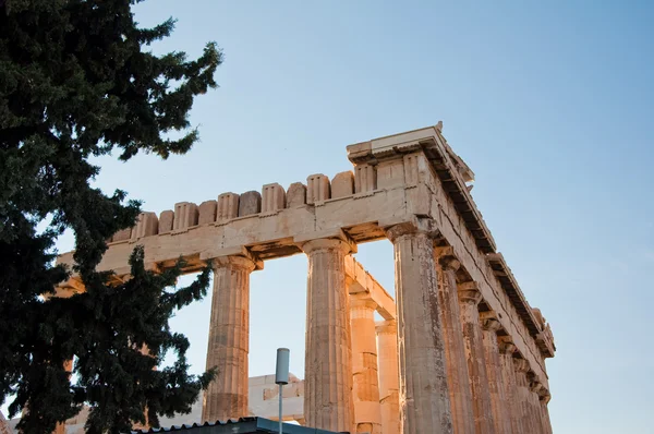 雅典卫城、 希腊帕特农神庙的细节 — 图库照片