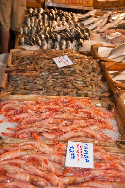 Pesce sul mercato di Atene . — Foto Stock