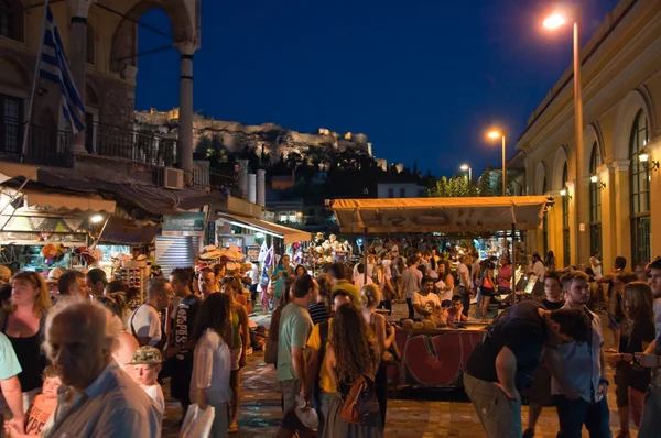 Klubów nocnych w dzielnicy plaka w Atenach, Grecja. Obraz Stockowy
