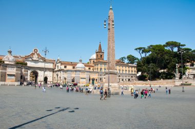 Piazza del popolo on Ağustos 6, 2013 yılında Roma, İtalya.