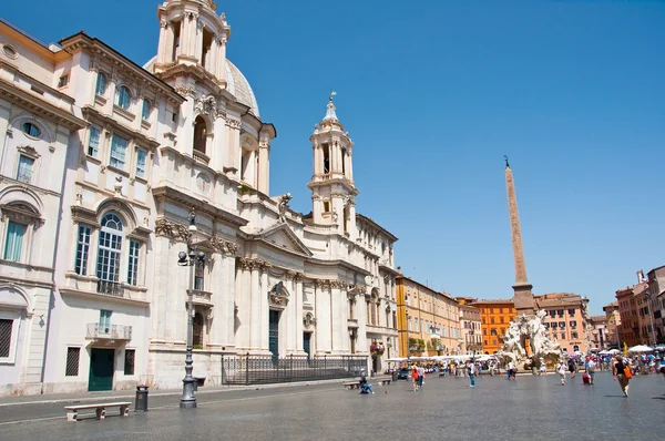 Piazza Navona 8 de agosto de 2013 em Roma . — Fotografia de Stock